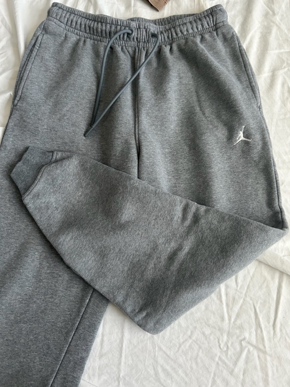 Jordan Gray Men's Fleece Joggers with White Jumpman